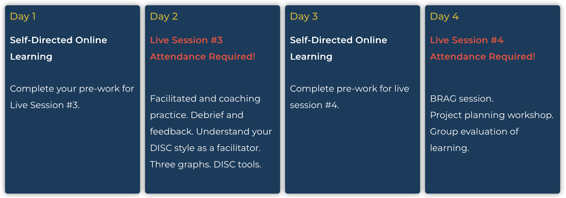 Image shows week two course overview of the DISC Certification course.