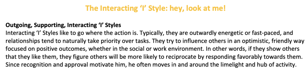 Free DISC Profile - I Style