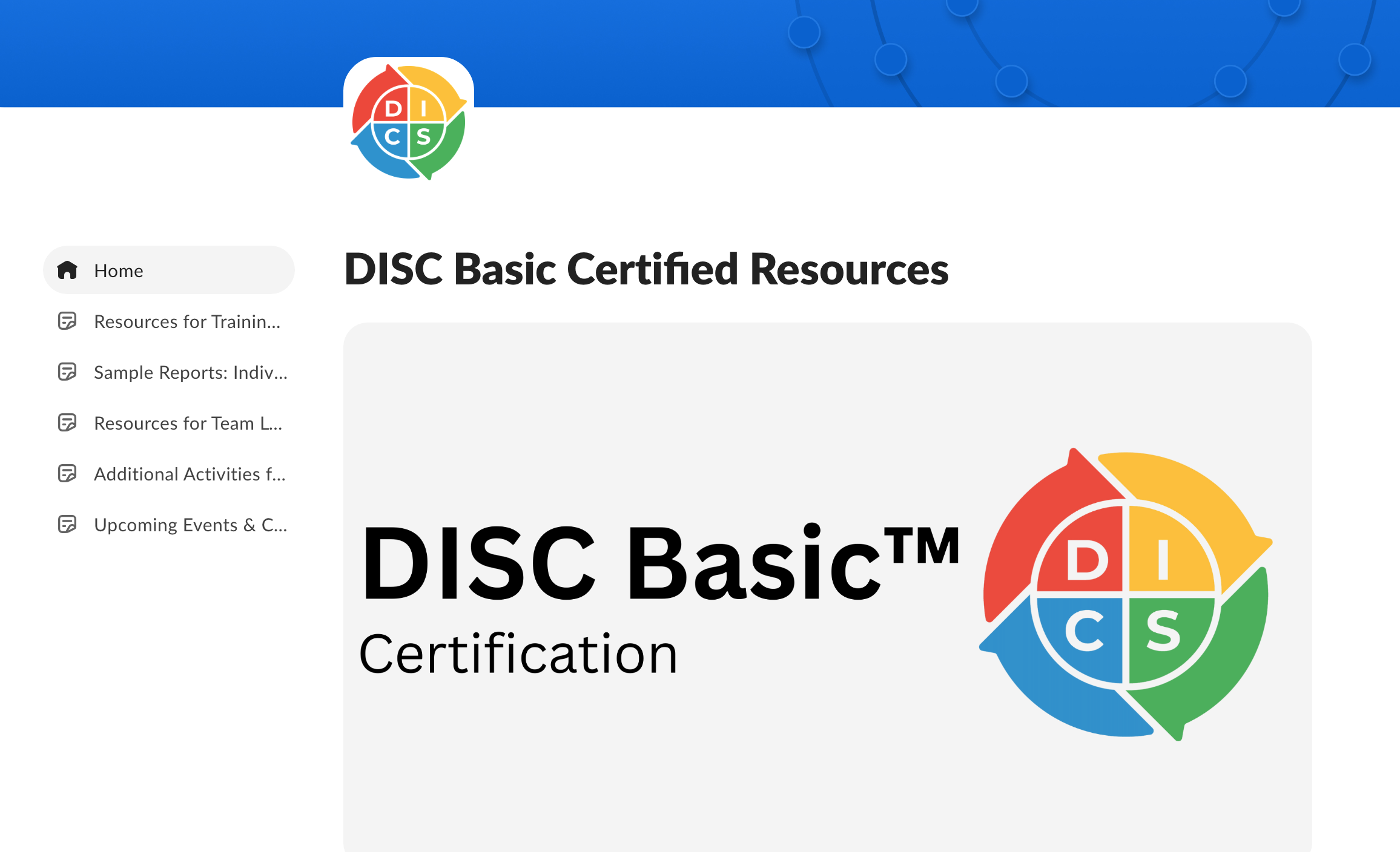 DISC Basic Certified Resources Hub